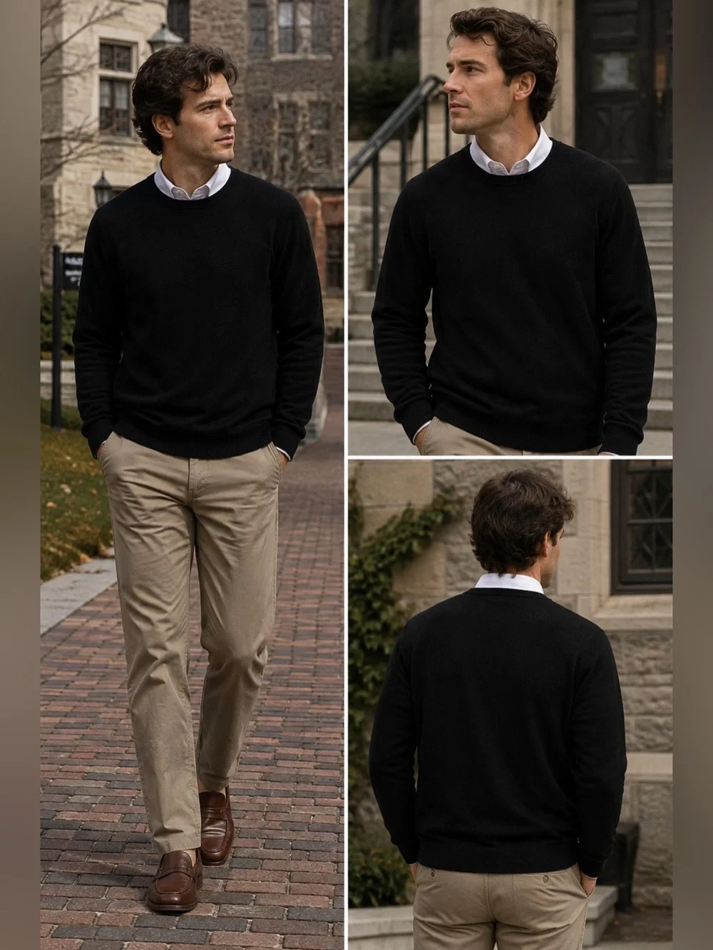 Peter Millar Cashmere Sweater Men’s XL Black 100% Cashmere Crewneck Pullover